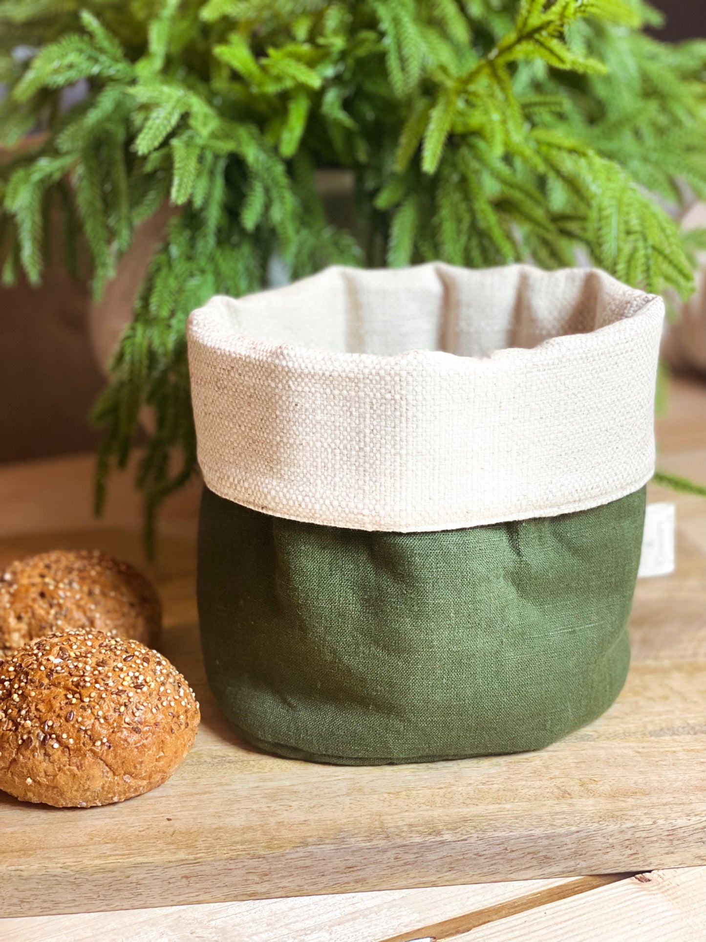 Launceston Bread Basket - olive green