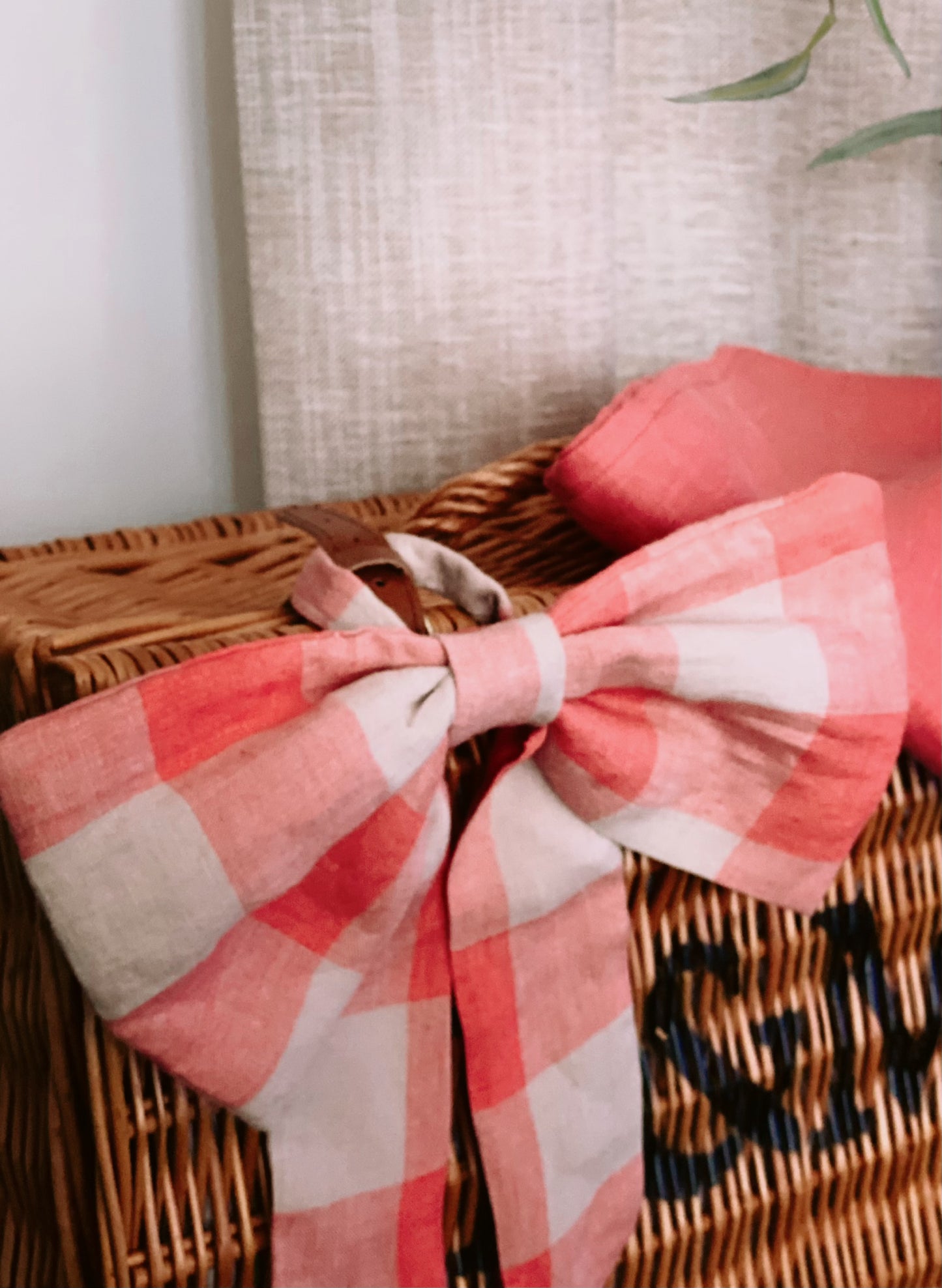 Darleyford Basket Bow - Coral Check