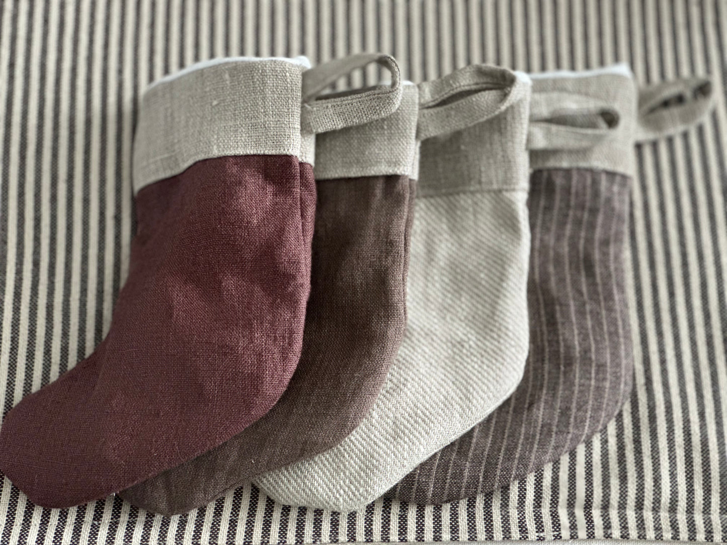 Mini Christmas Stocking Place Setting - set of 4 (burnt berry)