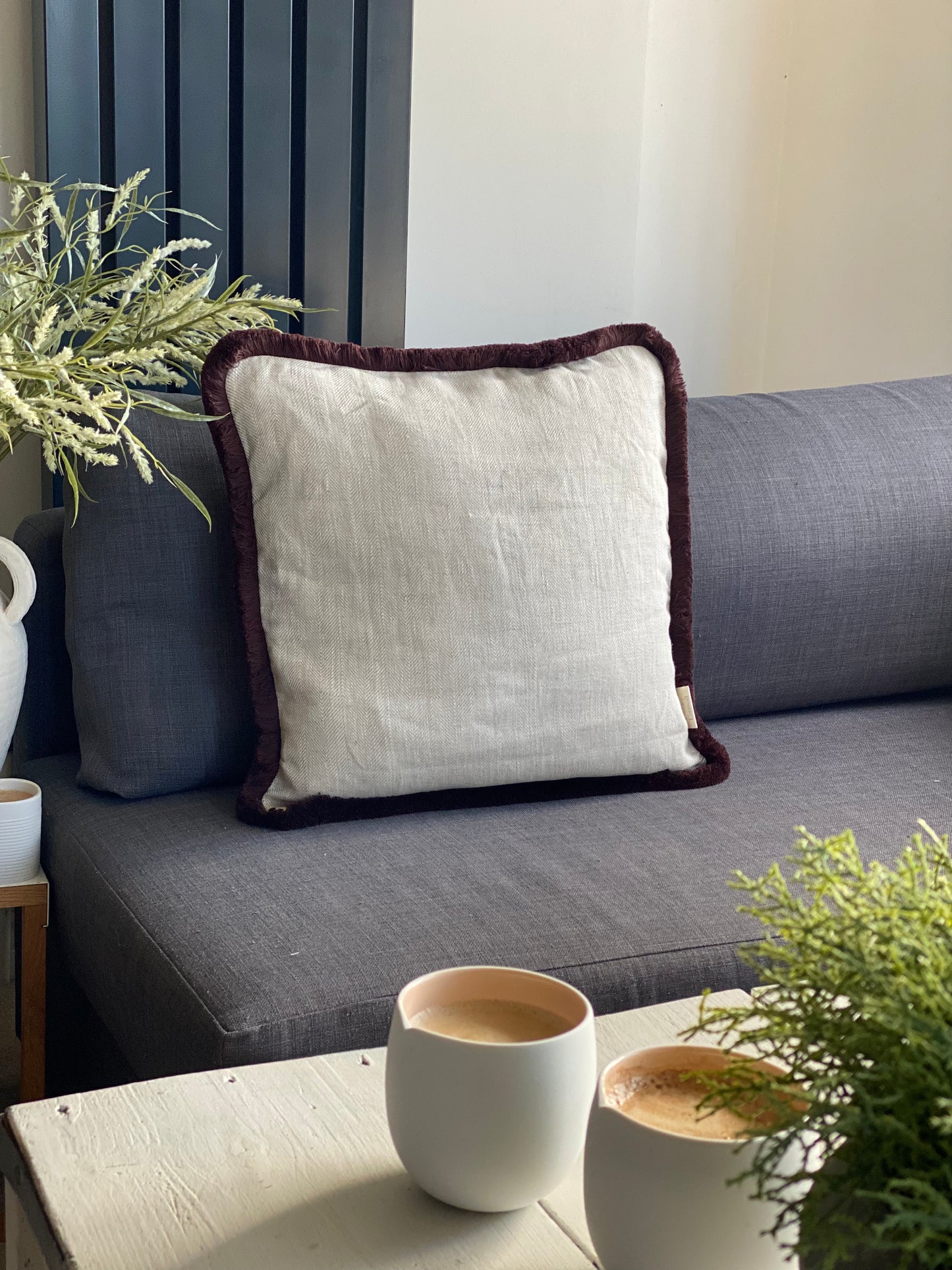 Portscatho Cushion - coffee bean