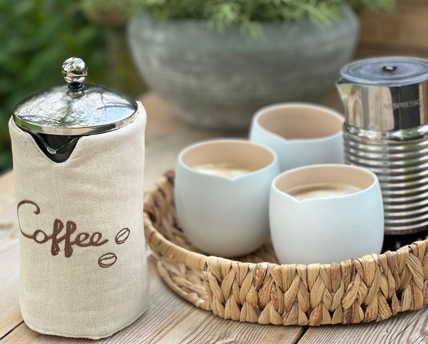 Reversible cafetiere cosy - coffee