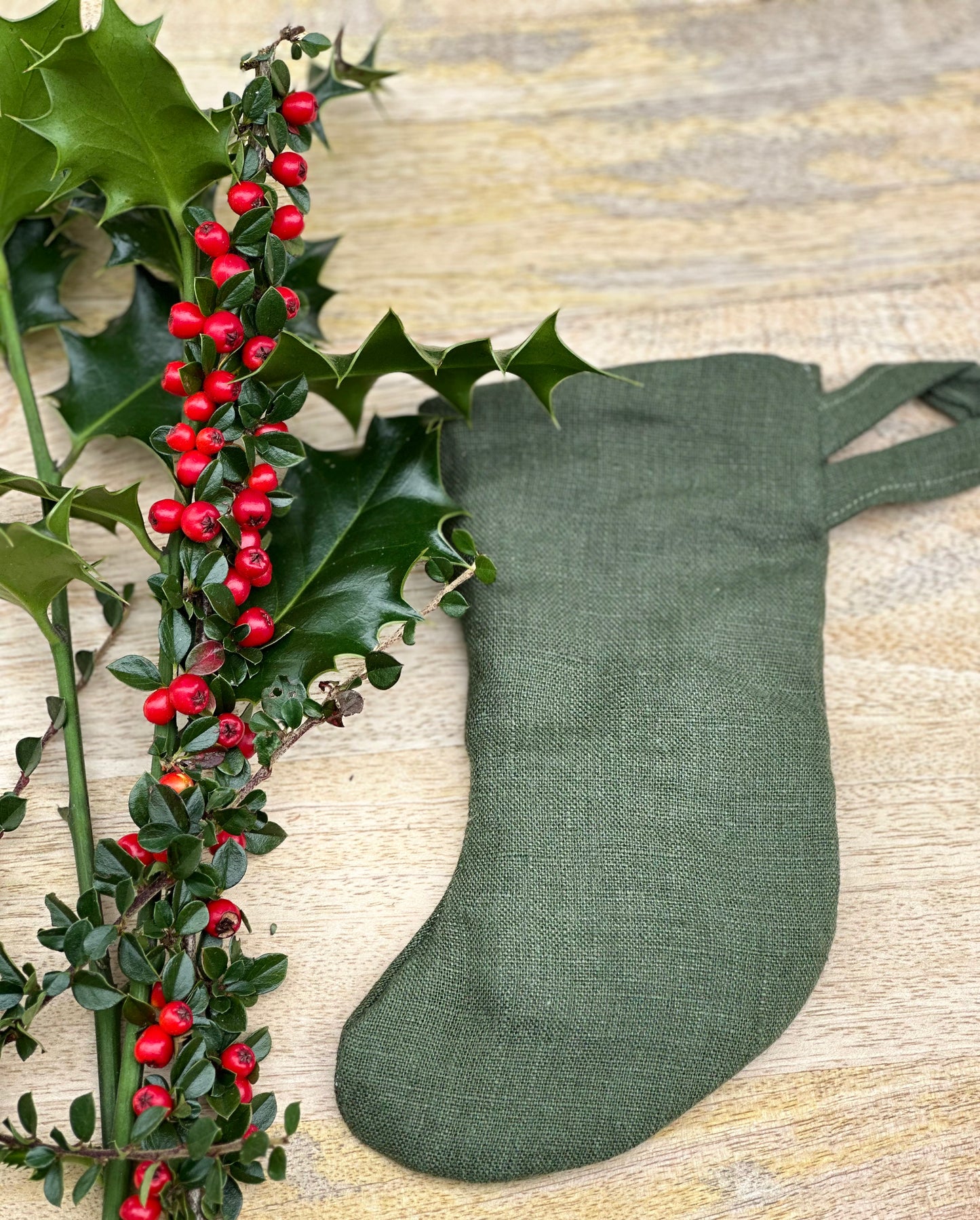 Mini Stockings - set of 4 - olive green