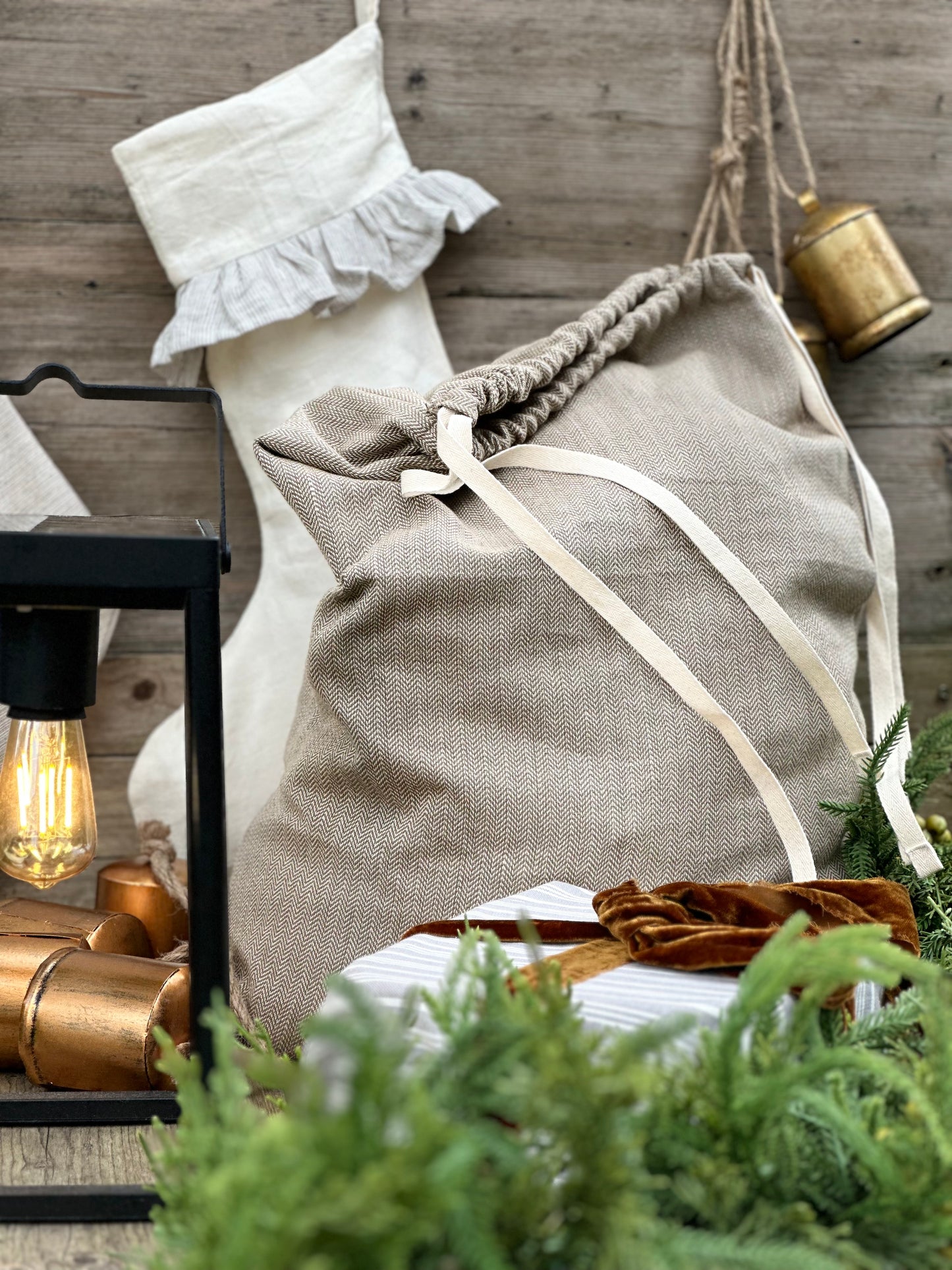 Festive Sack - herringbone