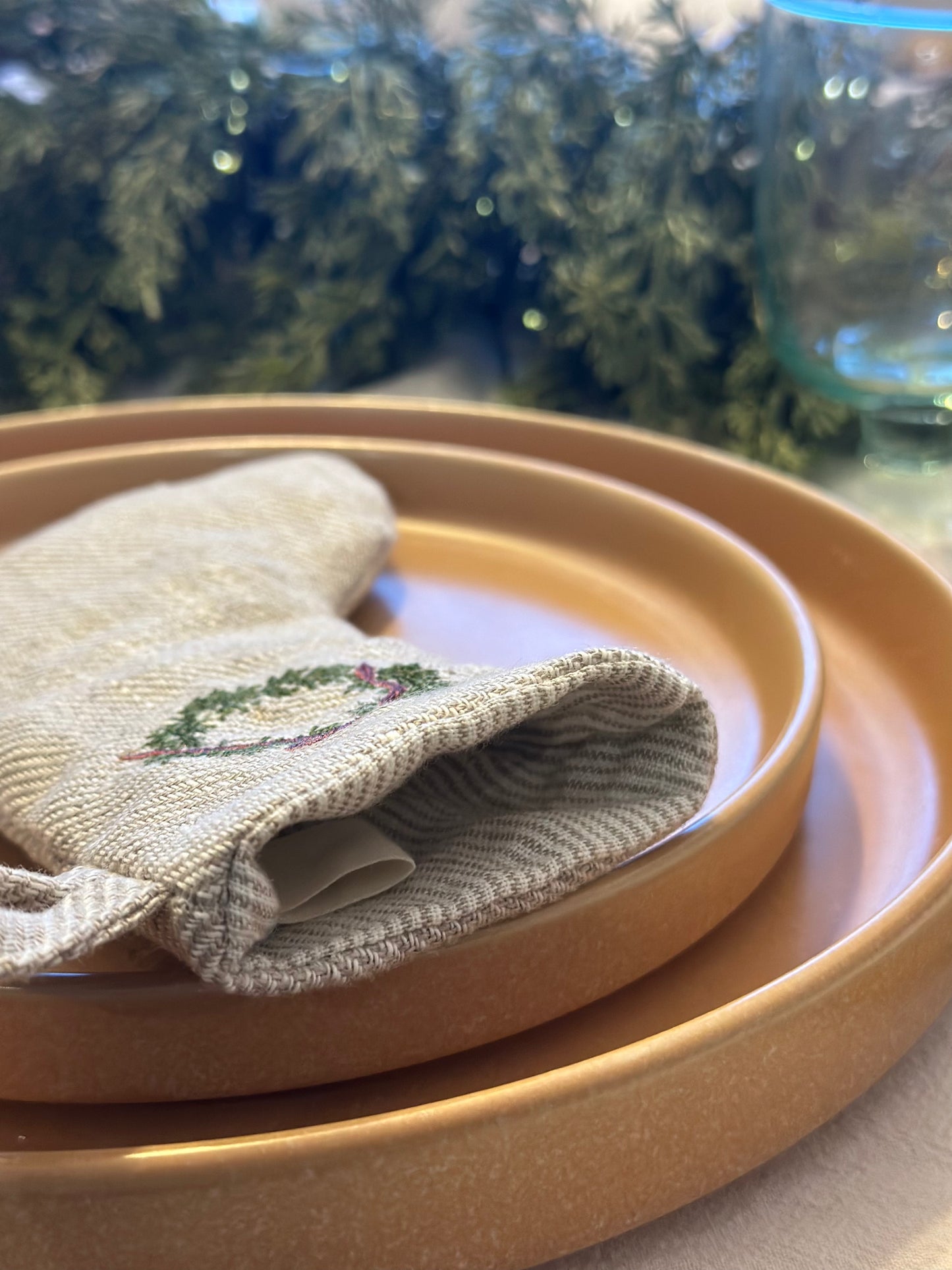 Mini Embroidered Christmas Stocking Place Setting - set of 4