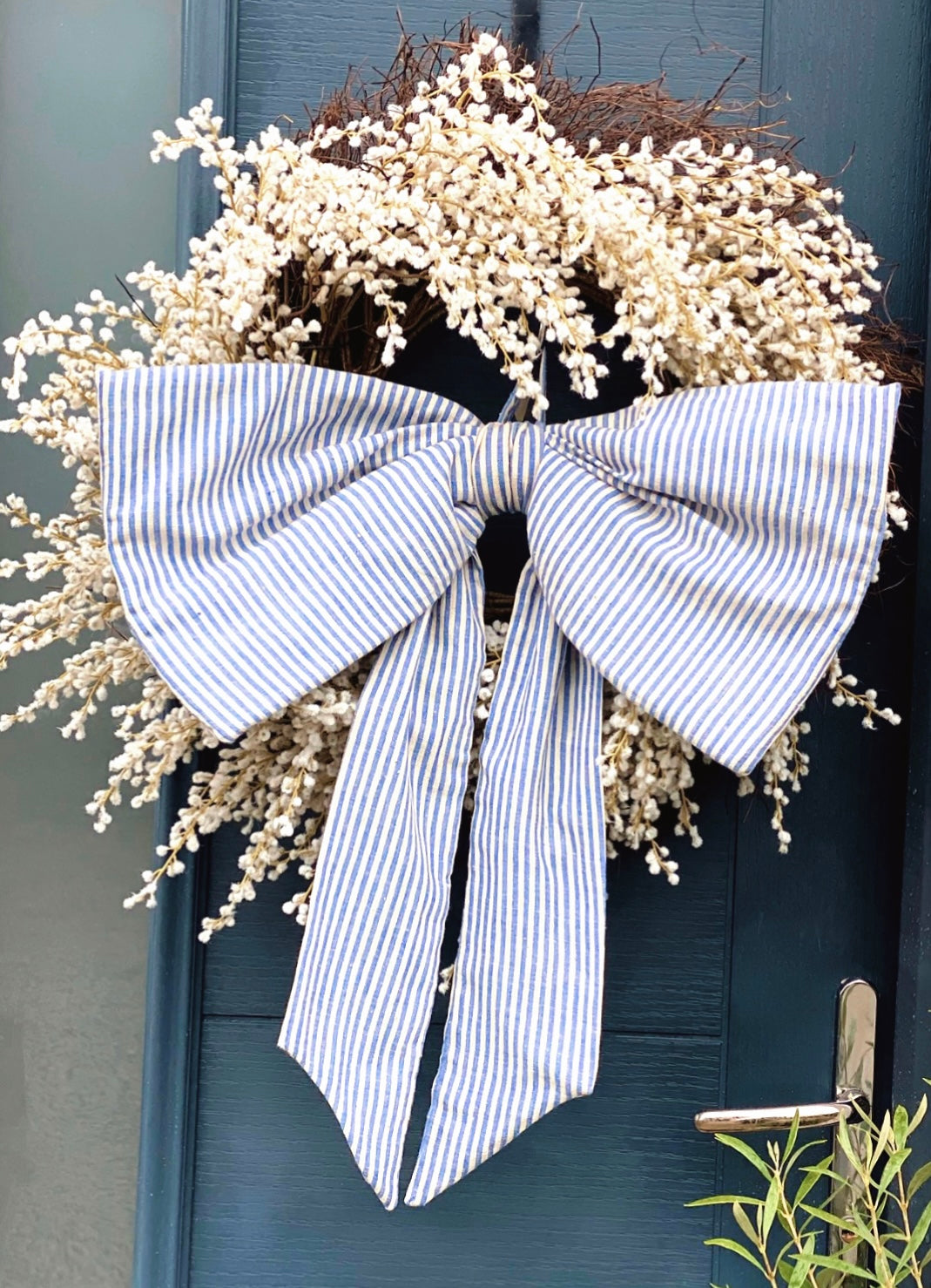 Copthorne Oversized Bow - Blue & White Stripe