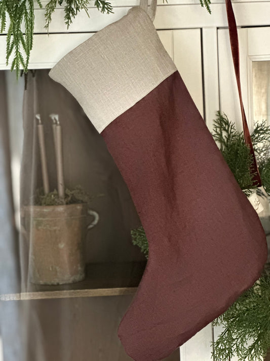 Christmas Stocking - burnt berry