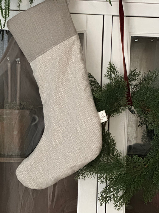 Christmas Stocking - linen twill