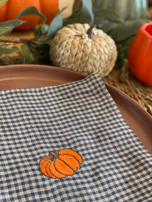 Pumpkin Napkin - Set of 2 - Gingham