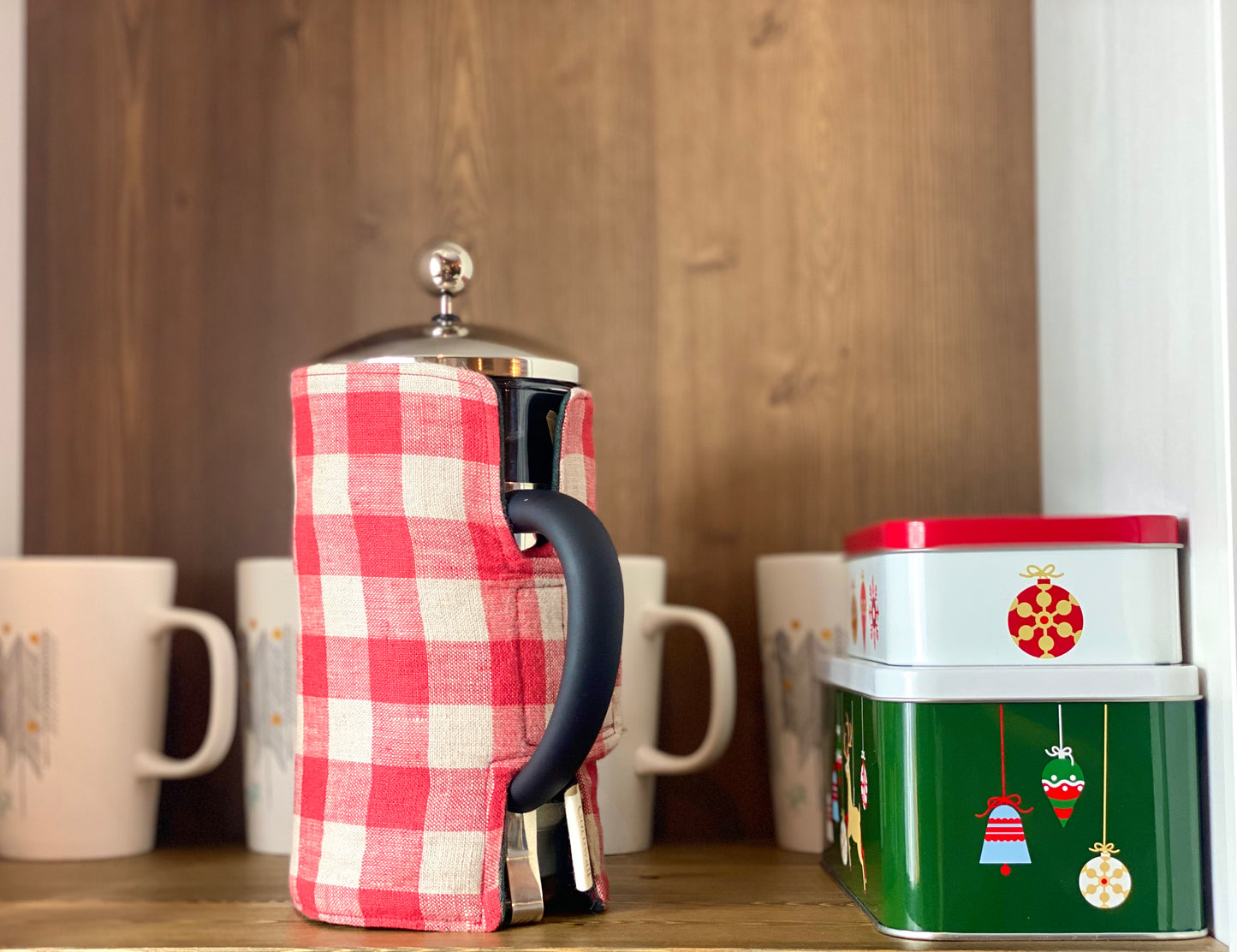 christmas reversible cafetiere cosy