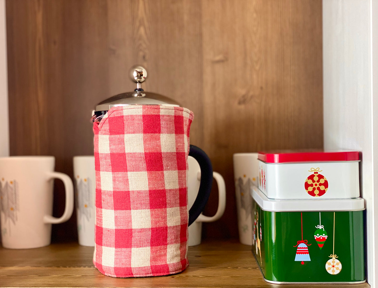 christmas reversible cafetiere cosy