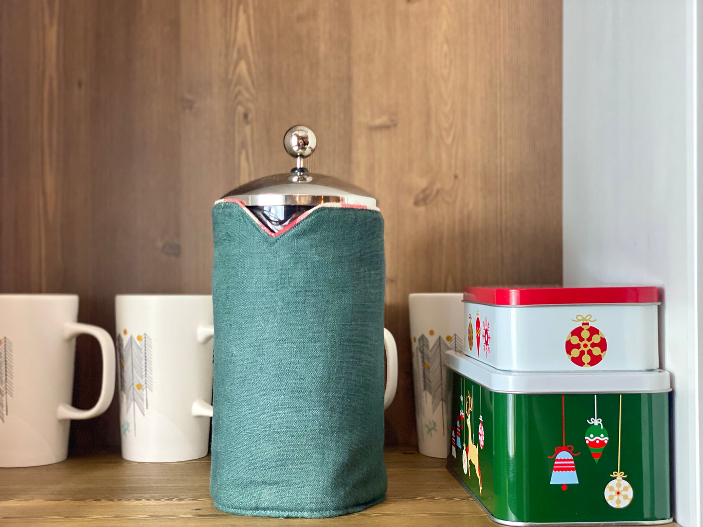 christmas reversible cafetiere cosy