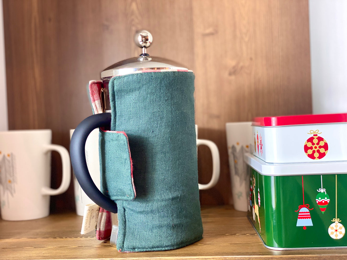 christmas reversible cafetiere cosy