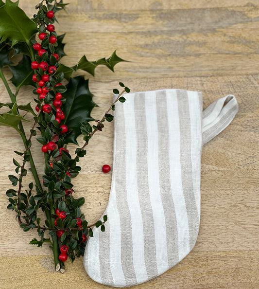 Mini stockings - beige and cream stripe