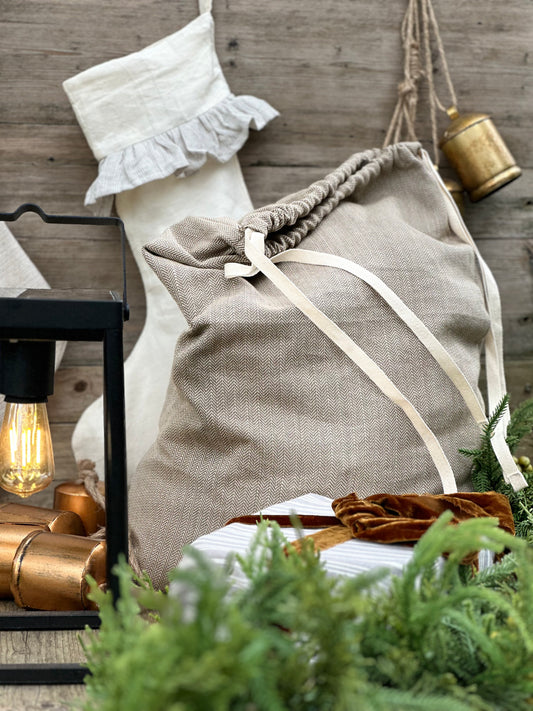 Festive Sack - herringbone